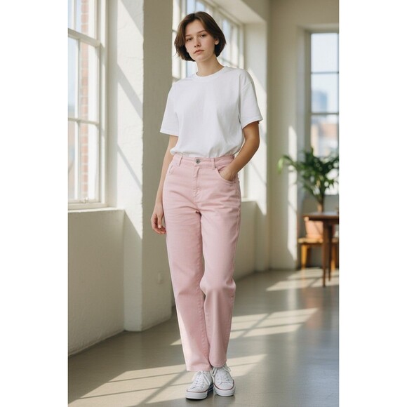 New Women Calvin Klein Ankle Skinny Pink Jeans Size 8 - Picture 1 of 7